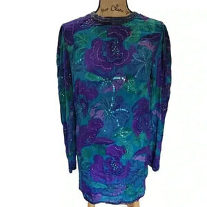 Judith Ann Creations Inc. Vintage silk purple mini dress sz small